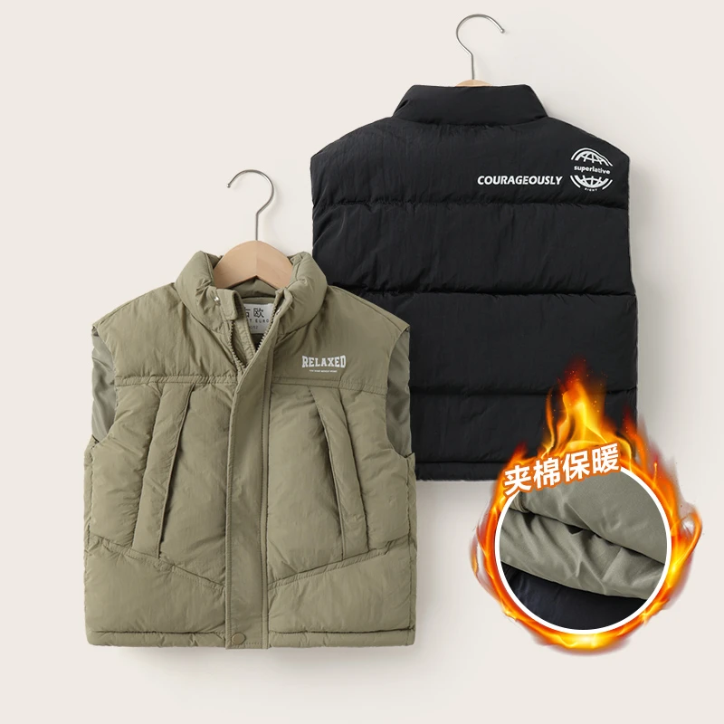 男童棉马甲冬装秋冬款童装儿童宝宝小童背心马夹外套加厚潮U14328