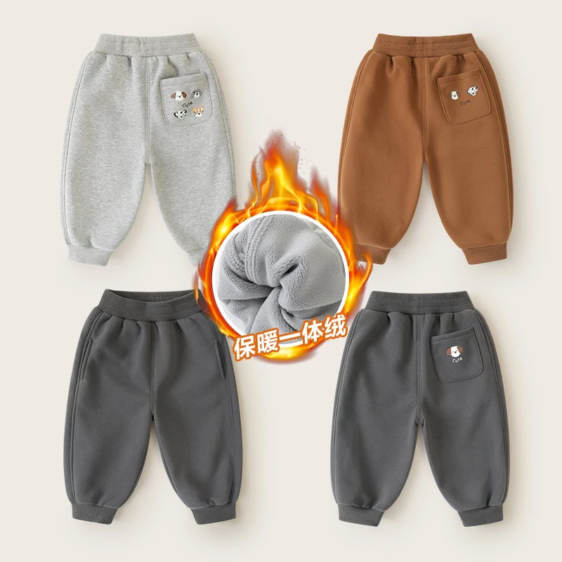 【2024秋冬上新】男童奥利绒长裤冬装秋冬款棉裤加厚冬季保暖U15048