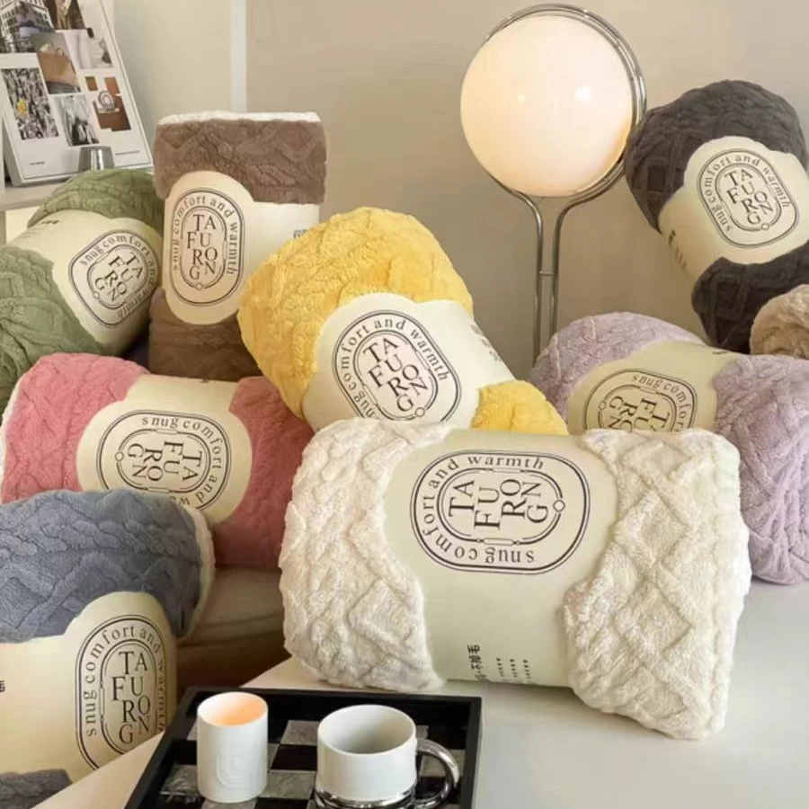 主播手中款被子简约加厚纯色双层午睡毯沙发毯休闲毯绒毛毯