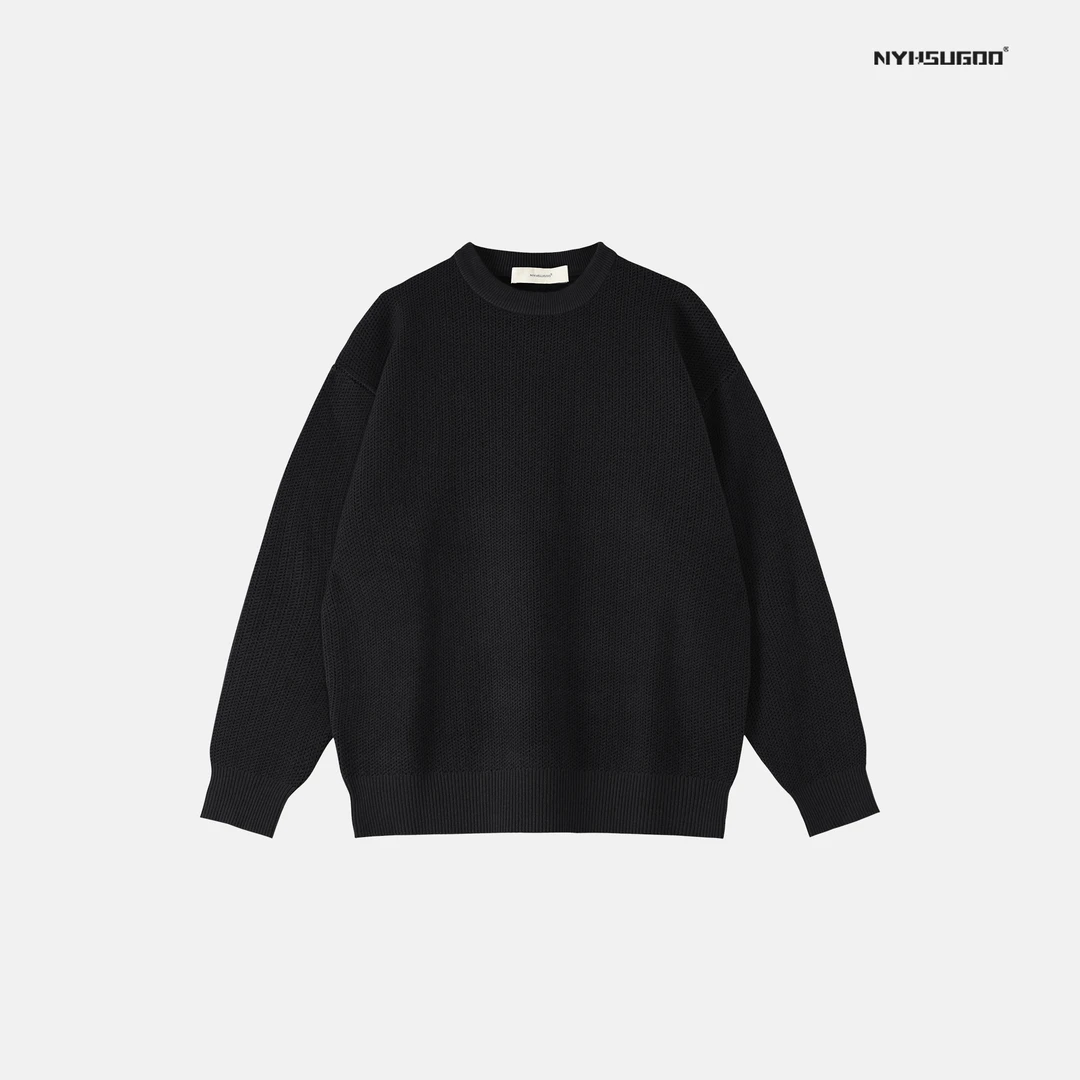 NYHSUGOO/南乙3179秋季新款男圆领针织毛衣韩系纯色百搭打底衫