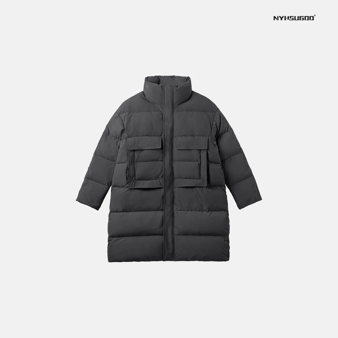 NYHSUGOO/南乙3302冬季男士90白鸭绒中长款羽绒服高绒量保暖外套