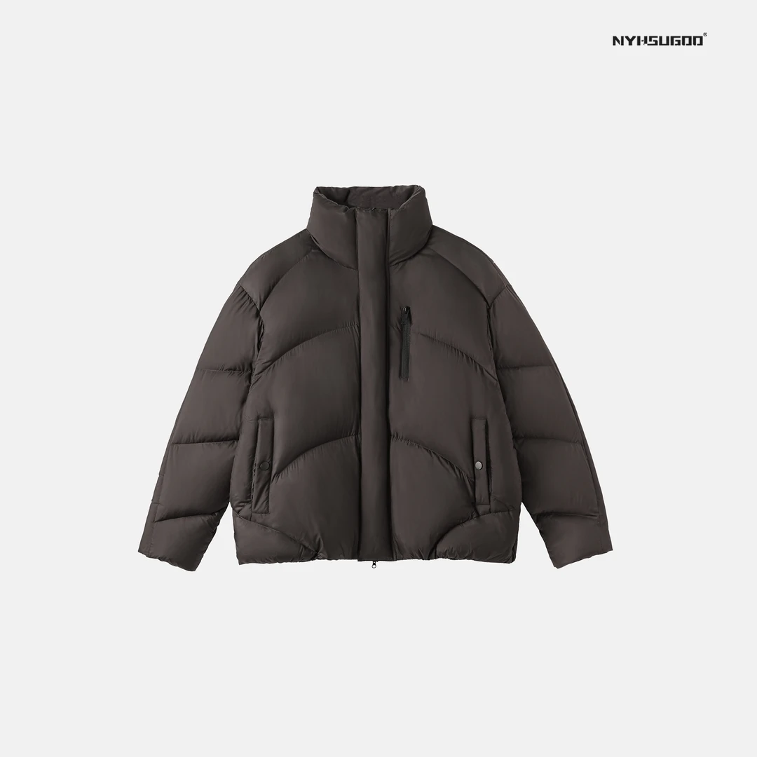 NYHSUGOO/南乙3356冬季新国标90白鸭绒男士立领保暖面包羽绒服