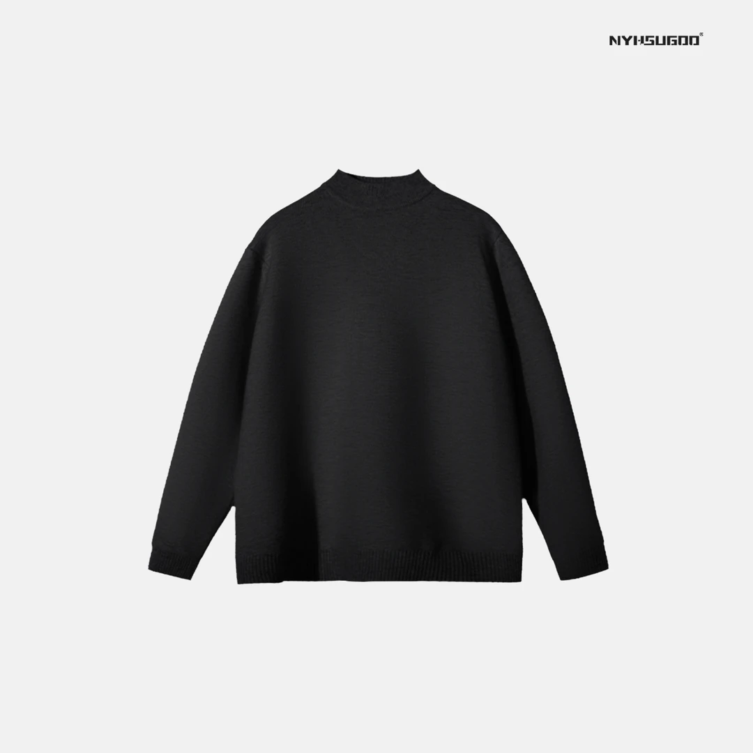 NYHSUGOO/南乙23099冬季一体绒半高领打底衫男韩系保暖纯色毛衣