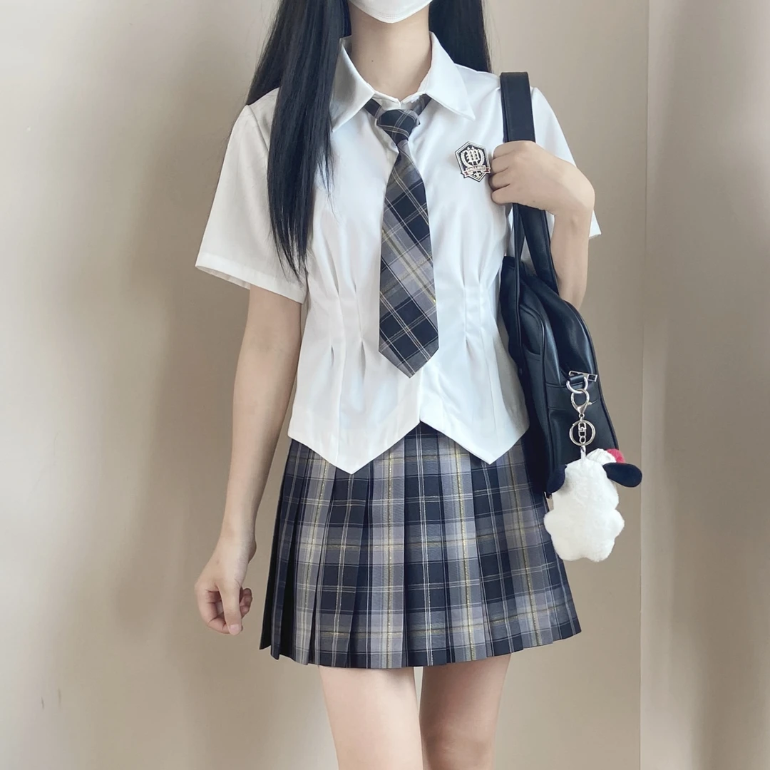 小松岛白色收腰衬衫+斯莱特林格裙套装原创正统JK制服 拍毕业照
