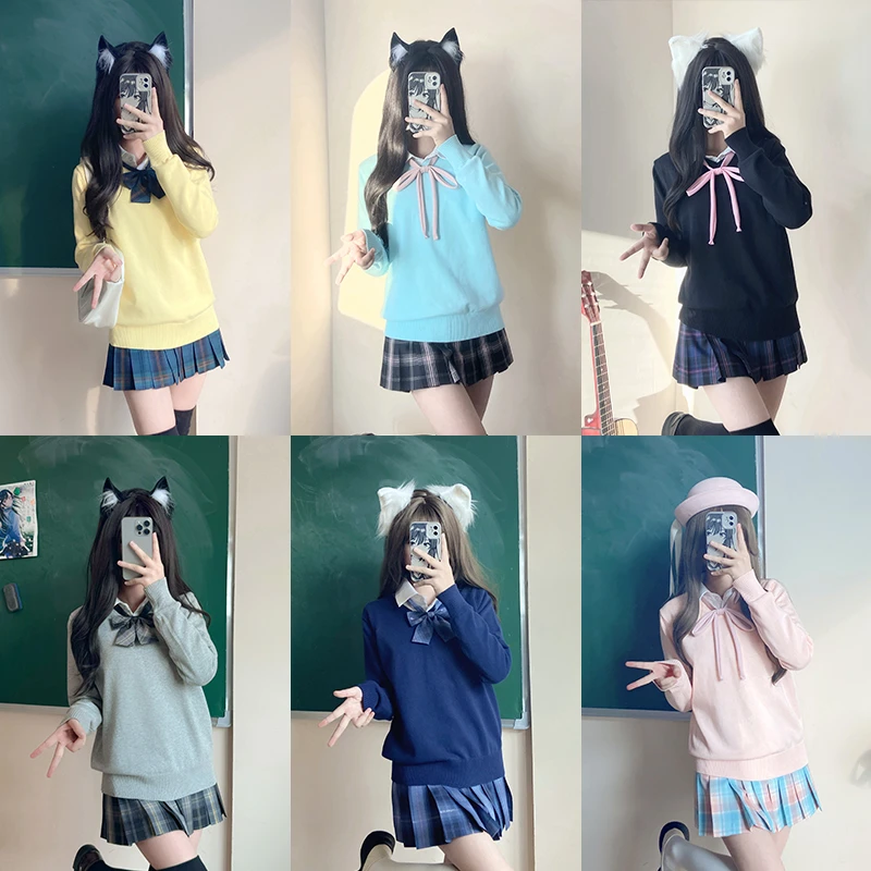 【小泉基础款毛衣】 正统JK制服格裙搭配 学院风基础款开衫针织衫