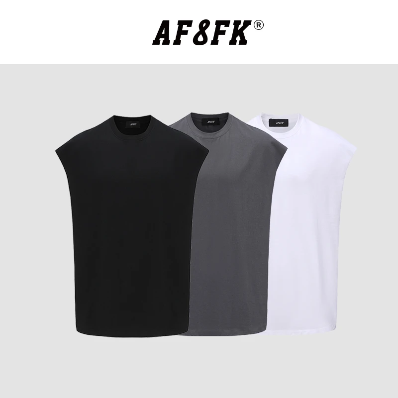 AF8FK【坎肩】廓形无袖裁剪背心