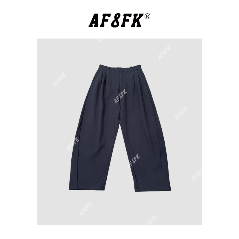 AF8FK【慕凡】秋冬新款廓形直筒加绒百搭宽松阔腿裤