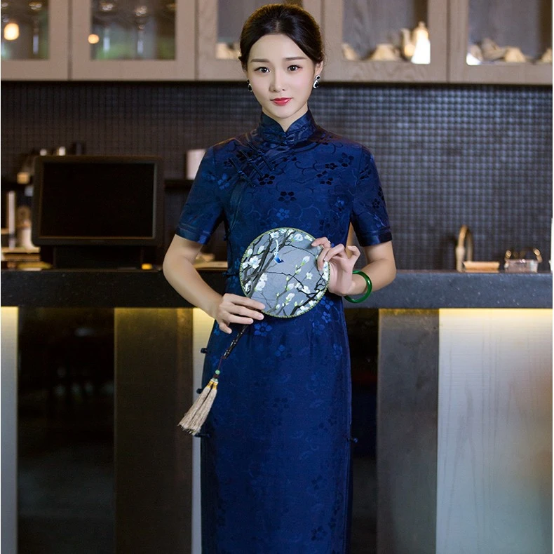 思语 花罗旗袍多色可选京派传统手工显瘦