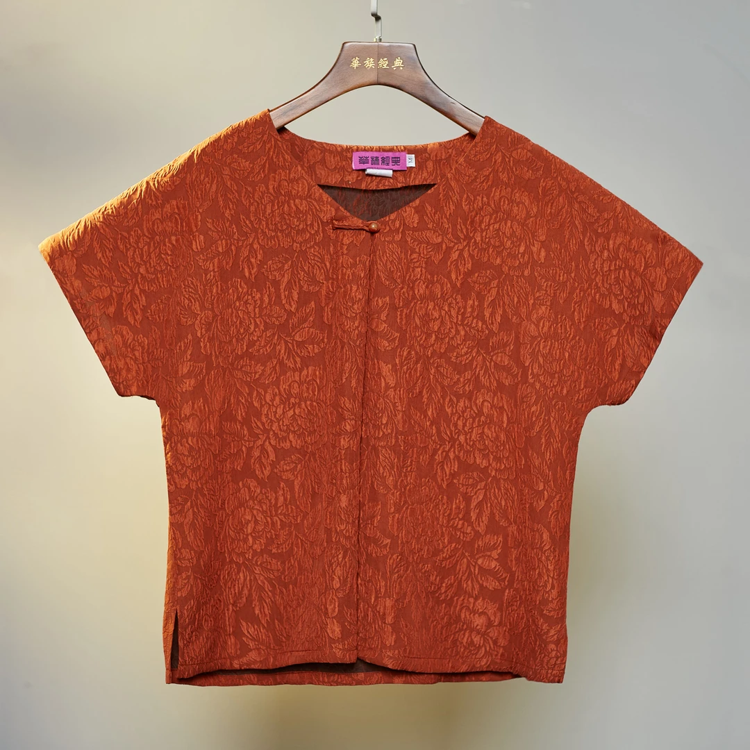 华族经典【谷若尘】夏季新款新中式时尚休闲百搭上衣女