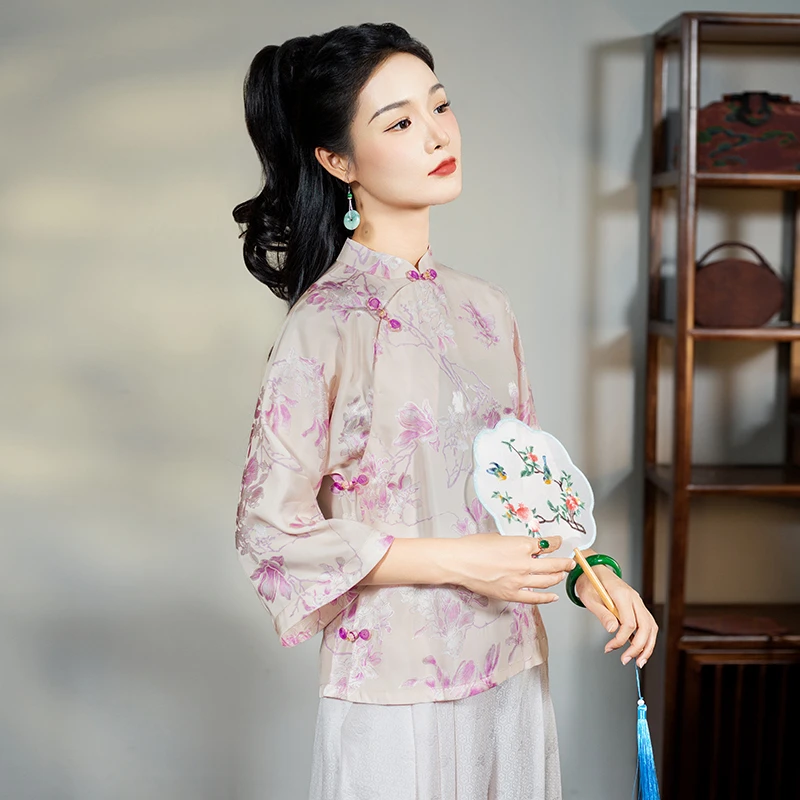 【佳人袅袅】异色罗上衣