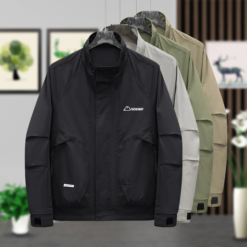 3K008时尚修身男士2024春秋款韩版帅气休闲百搭断码夹克外套