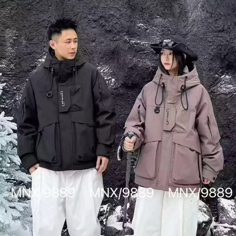 720-9889冬季滑雪保暖修身男士时尚潮流休闲潮流帅气断码棉外套