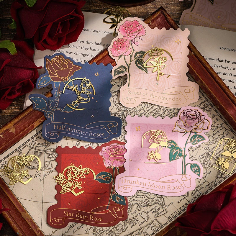 金郁玫瑰店精美金属书签镂空学生阅读夹手帐文具礼物优品