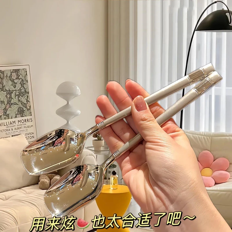 甜品勺饭勺汤勺高颜值餐具精致西餐小勺家用冰淇淋勺子优品