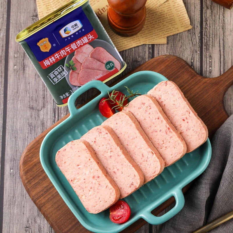 中粮梅林清真牛肉午餐肉340g/罐火锅泡面夜宵螺蛳酸辣粉早餐搭档