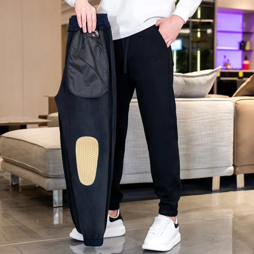 秋冬新款垂感抗皱石墨烯护膝男士高级感简约百搭显瘦微锥束脚卫裤