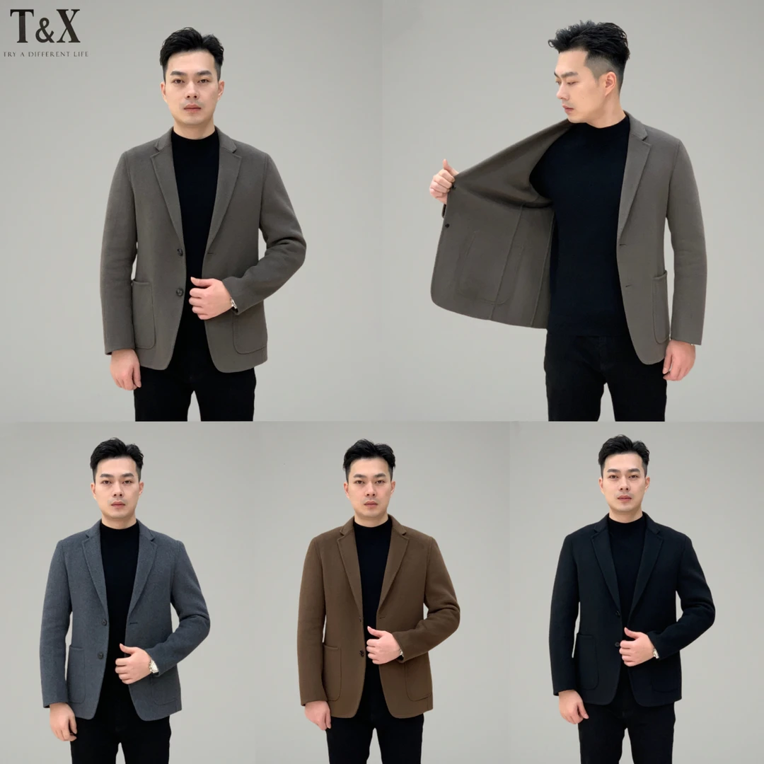 T&X/梯形秋冬男士显瘦羊毛西装春秋外套男装（没有内胆）（0042）