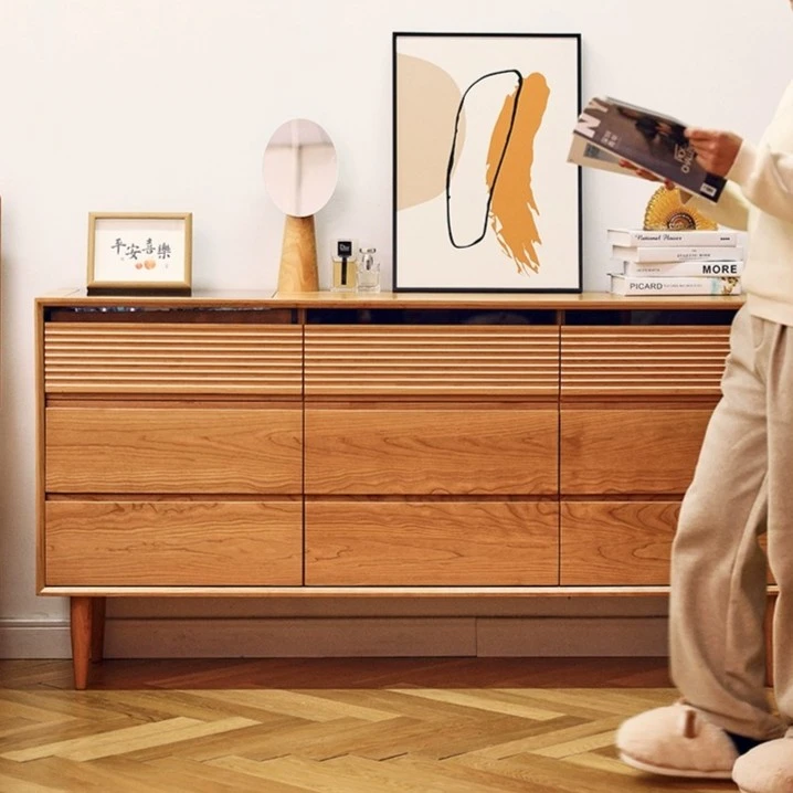 北欧全实木九斗柜樱桃木日式简约卧室客厅收纳储物柜六斗柜斗橱