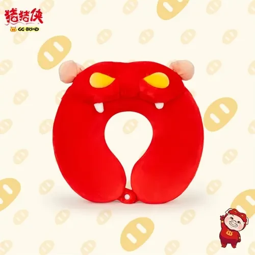 正版猪猪侠毛绒公仔玩具小猪仔趴姿睡觉抱枕发箍玩偶儿童毛绒玩具