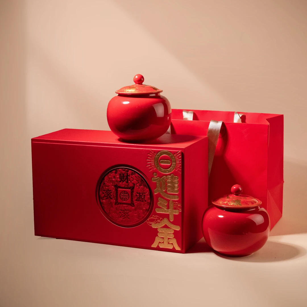 水仙日进斗金红色礼盒