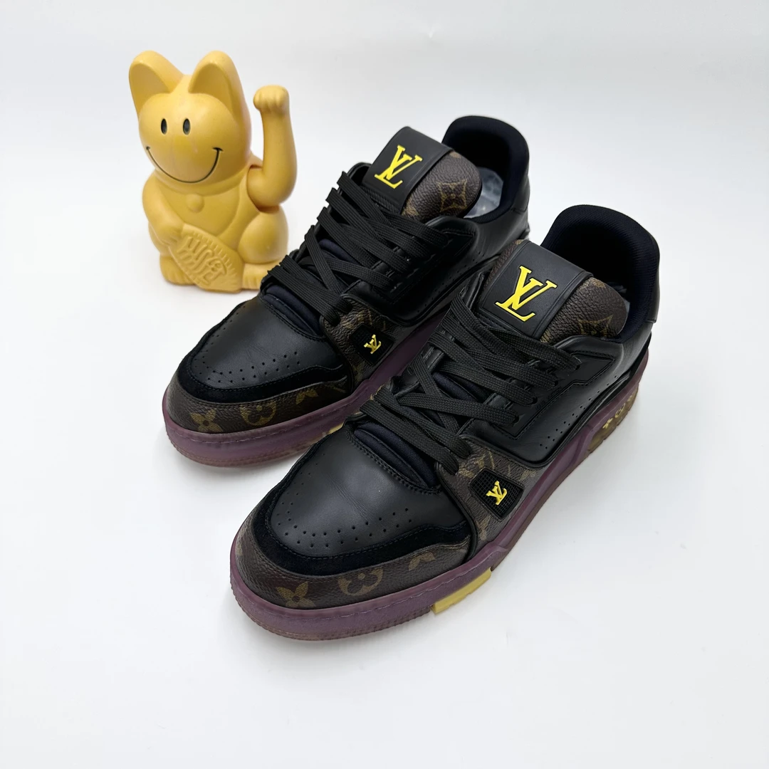 Lv/40码/湖人紫金拼接Trainer板鞋/98新