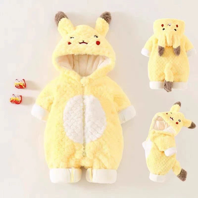 无品牌X【优选】婴儿衣服外套冬装连体衣服加绒夹棉外出保暖服JY