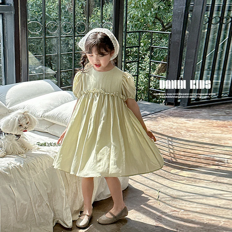 【嗒囜】女童甜美可爱亲肤舒适感连衣裙子儿童泡泡袖公主裙231210