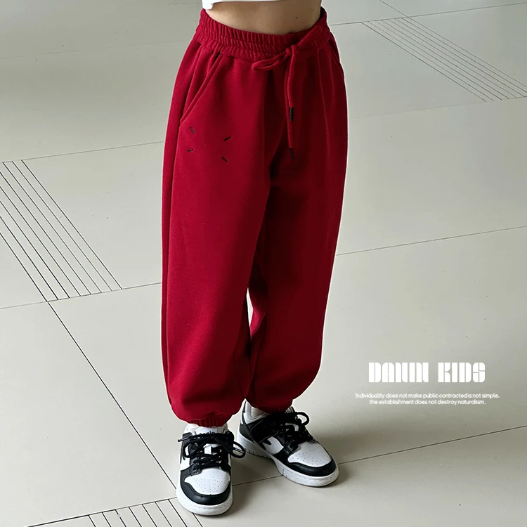 【嗒囜】238927 男女童秋冬韩版加绒束脚裤冬儿童休闲宽松百搭卫