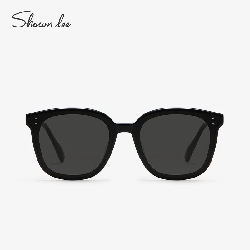 Shawnlee新款潮酷黑色方框防紫外线墨镜夏大脸显瘦时尚板材太阳镜