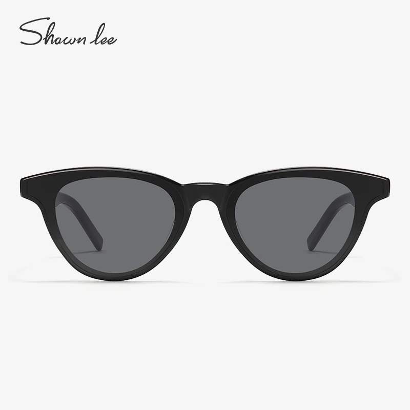 Shawnlee新款复古时尚黑框墨镜度假海边防晒防紫外线窄框太阳眼镜