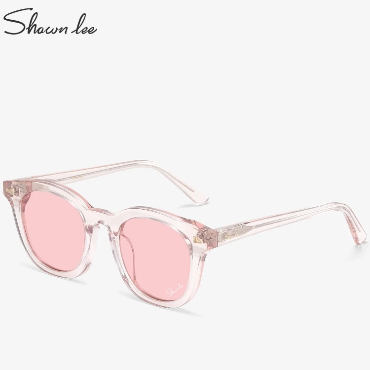 Shawnlee全新小众设计师透明粉色墨镜女防线紫外线太阳镜小脸
