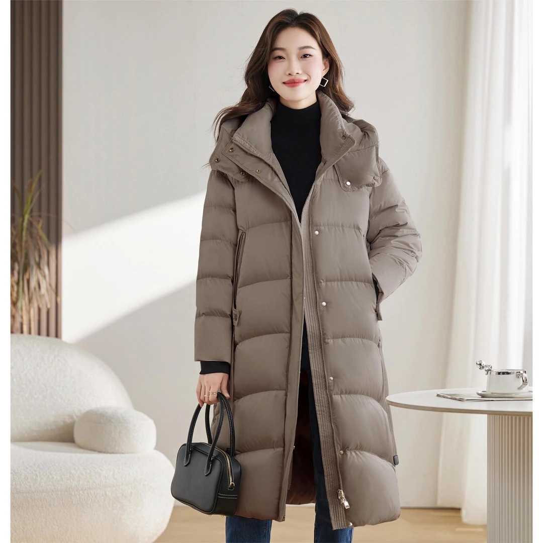 YT009 新款连帽时尚中长款鹅绒服YS-1289