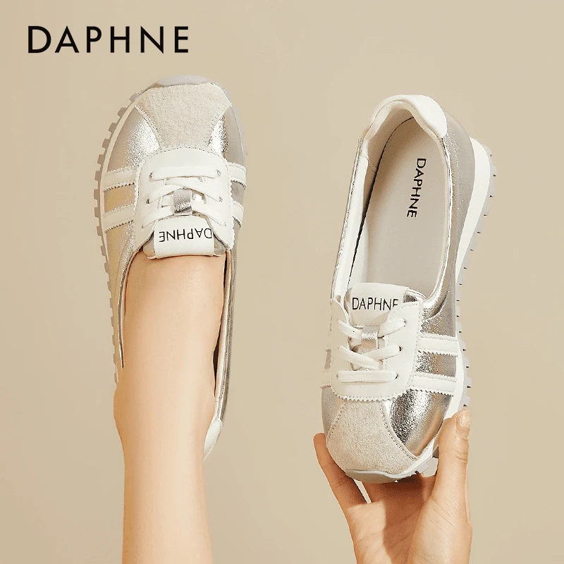 达芙妮厚底德训鞋女款2024新款秋季休闲运动鞋女初中生浅口单鞋女