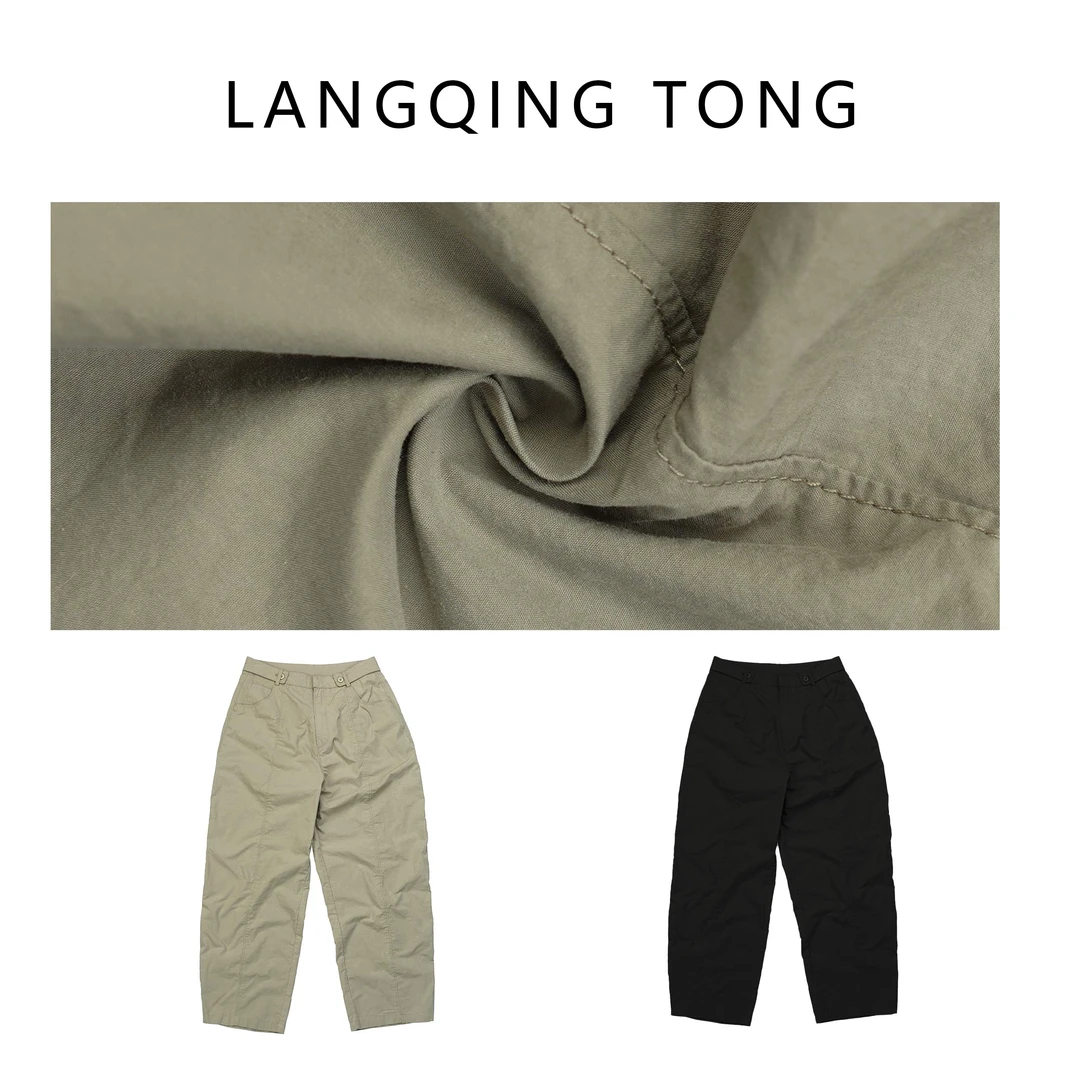 浪清/女装推荐  伊文捷琳棉质双色休闲裤41715#