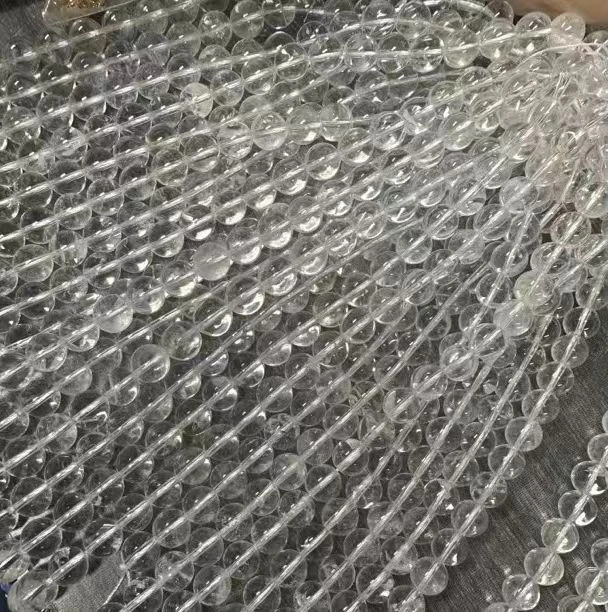 天然白水晶双圈半成品（有棉有冰裂）双圈，完美主义者勿拍！！