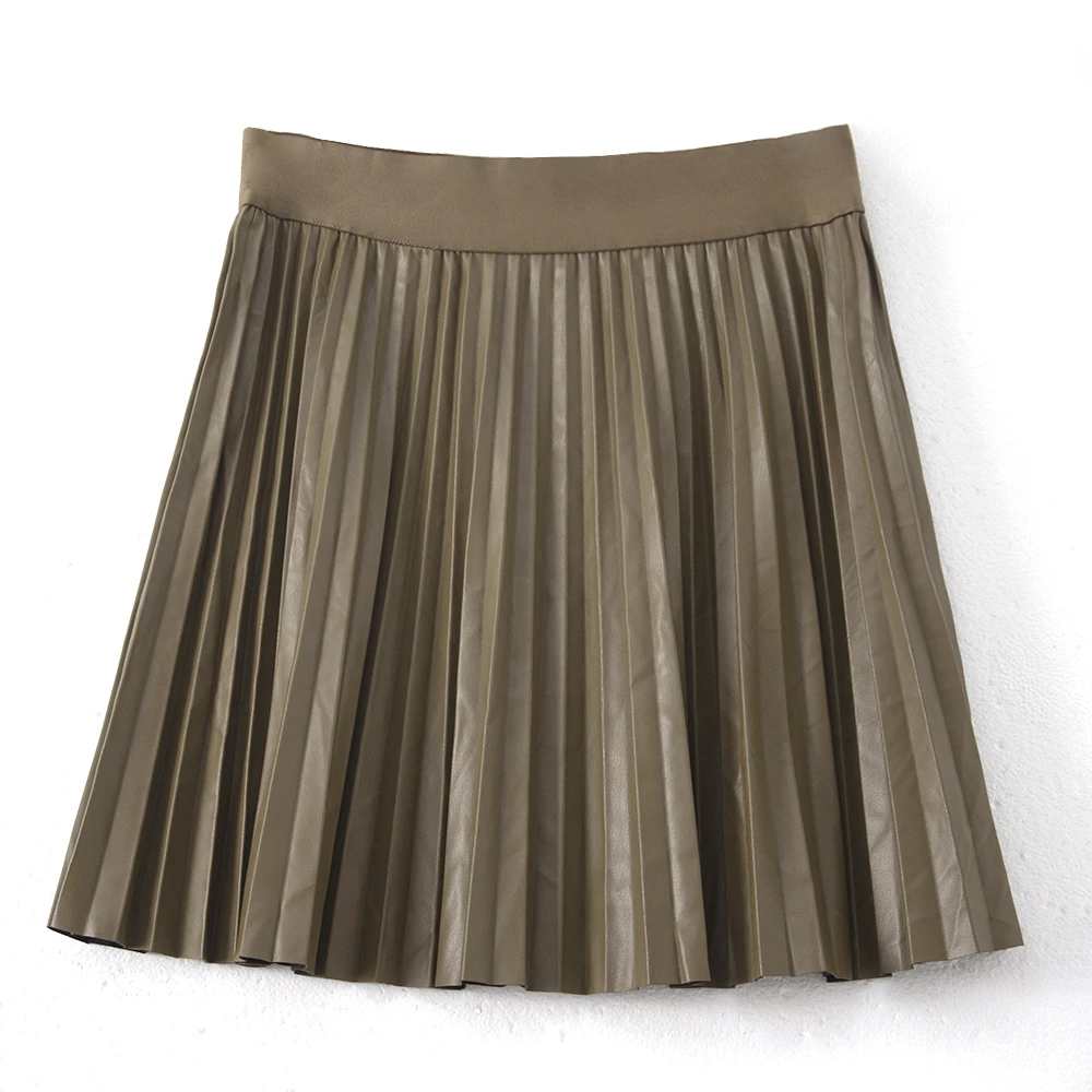 春季新款女士百褶半身裙高腰A字短裙显瘦AA444气质通勤百搭