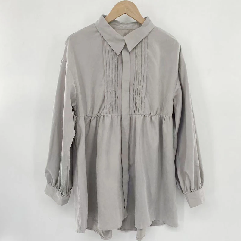 现货！女士衬衫春夏长袖气质收腰上衣前胸收褶舒适显瘦 CC549