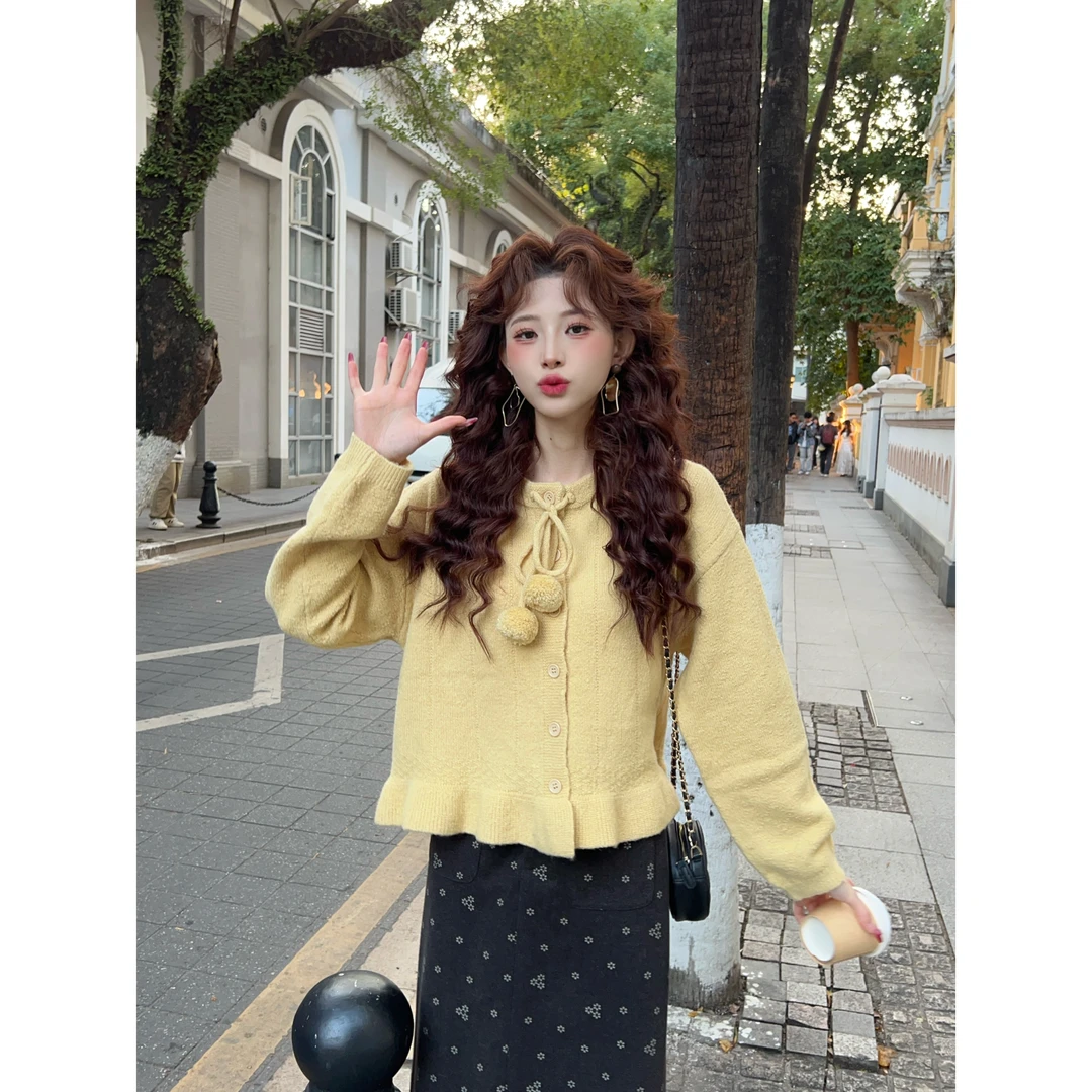 温敏er【也门亚丁】港风毛球马海毛针织长袖毛衣上衣MX9019349-2