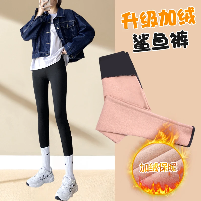 【工厂直发】加绒加厚鲨鱼裤打底裤收腹提臀秋冬款女外穿保暖修身