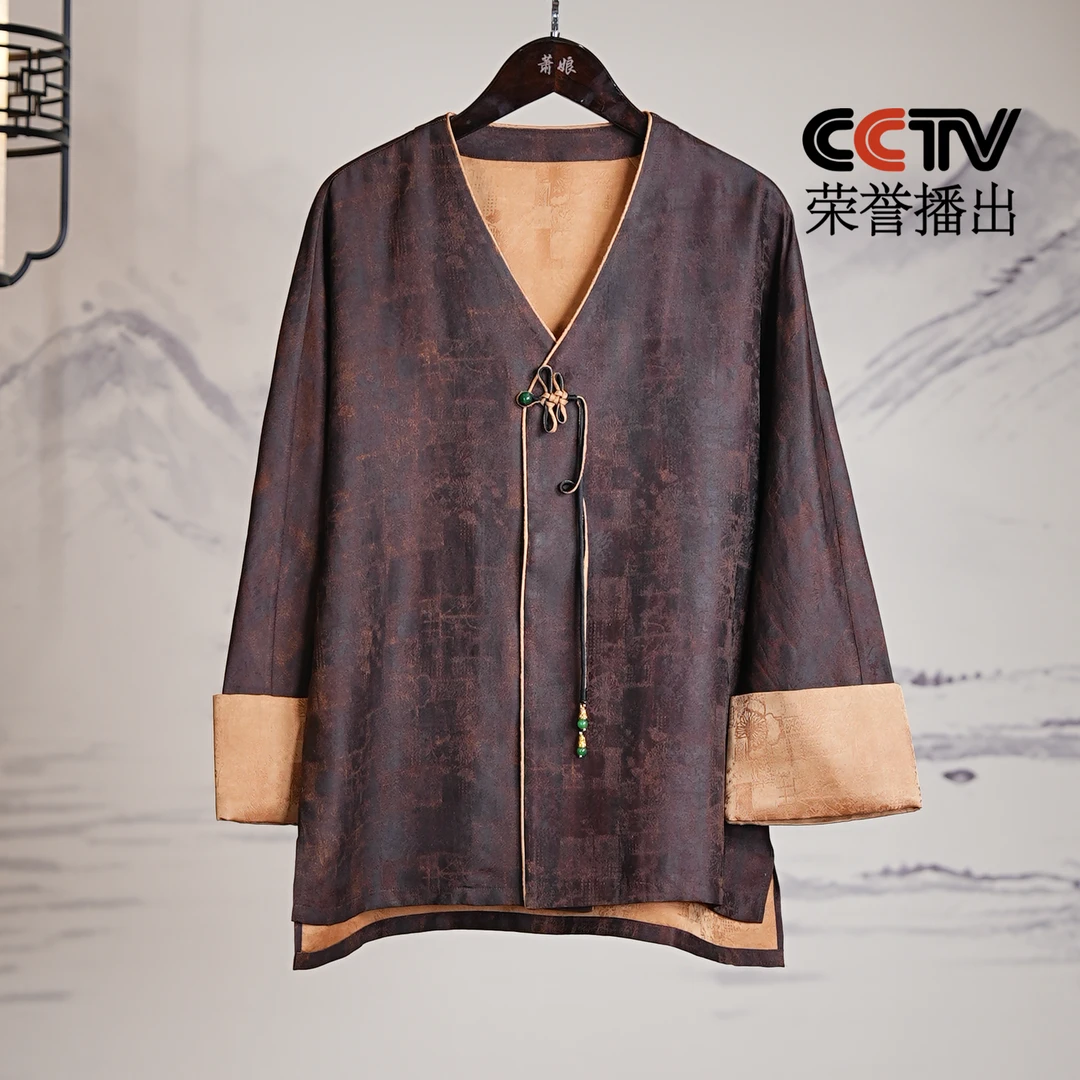 萧娘【月影】香云纱上衣女新中式宽松复古国风时尚桑蚕丝中国风1188