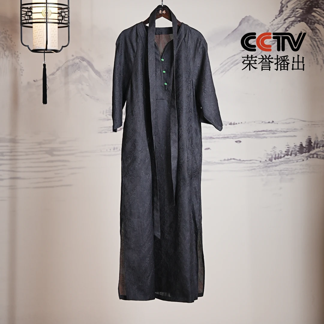 萧娘【慕予】香云纱宽松桑蚕丝宽松连衣裙休闲百搭新中式中国风1213