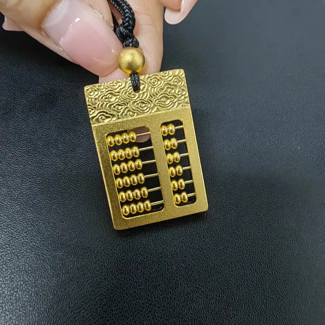 嘉盈珠宝足金9999古法传承精美精致素款如意算盘吊坠