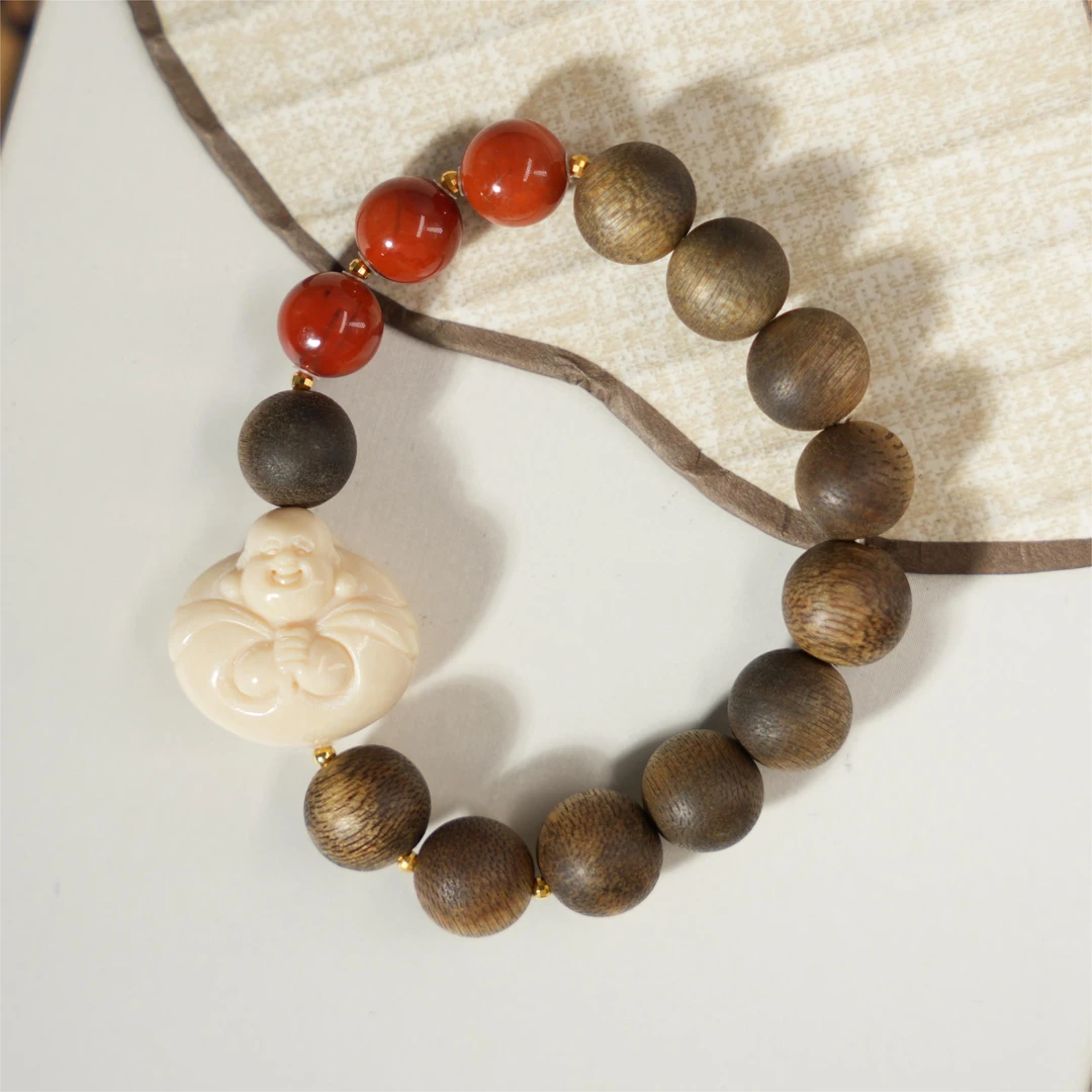 暖明-天然沉香18K金手链