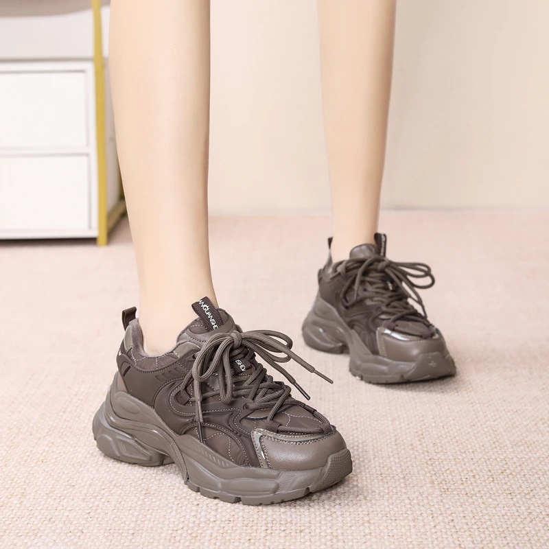 王冠时尚老爹鞋秋冬新款厚底运动鞋百搭增高休闲鞋女鞋