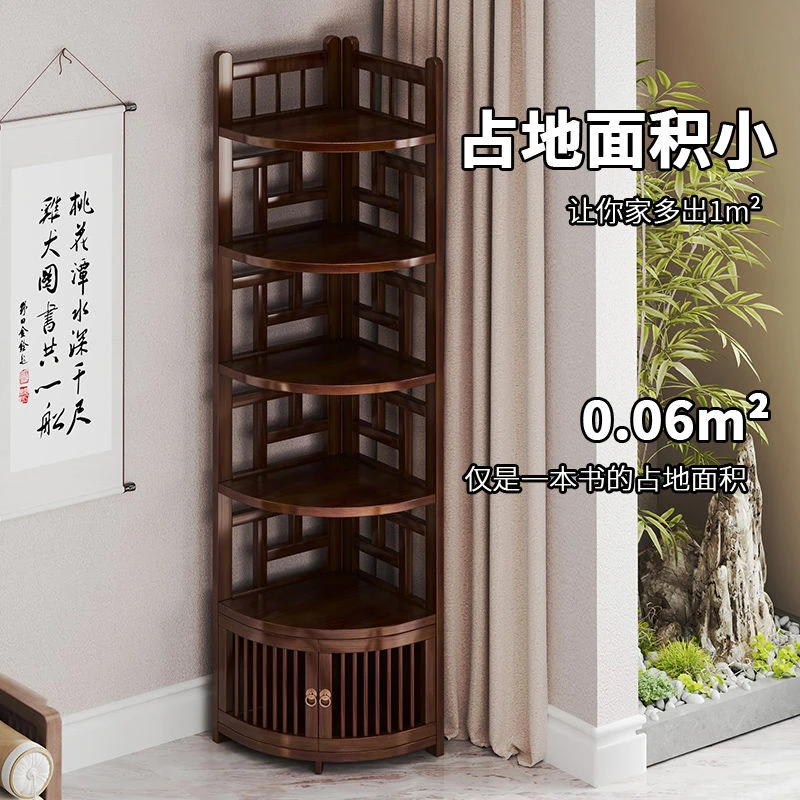 新疆包邮角柜落地墙角置物架客厅拐角收纳架三角形多层书架卧室角