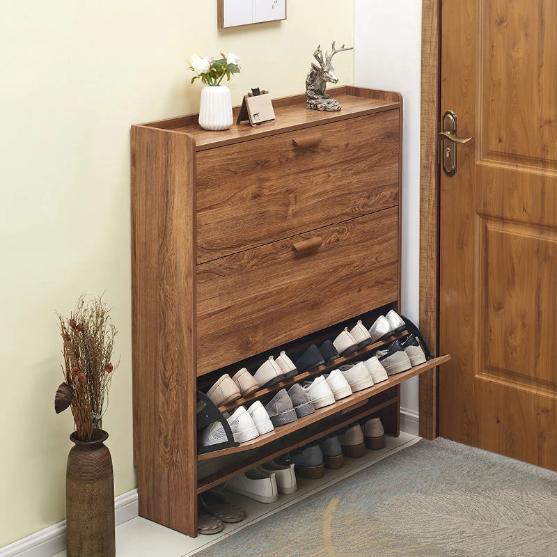 新疆包邮超薄鞋柜17cm经济型家用门口多功能组装简约现代门口翻斗