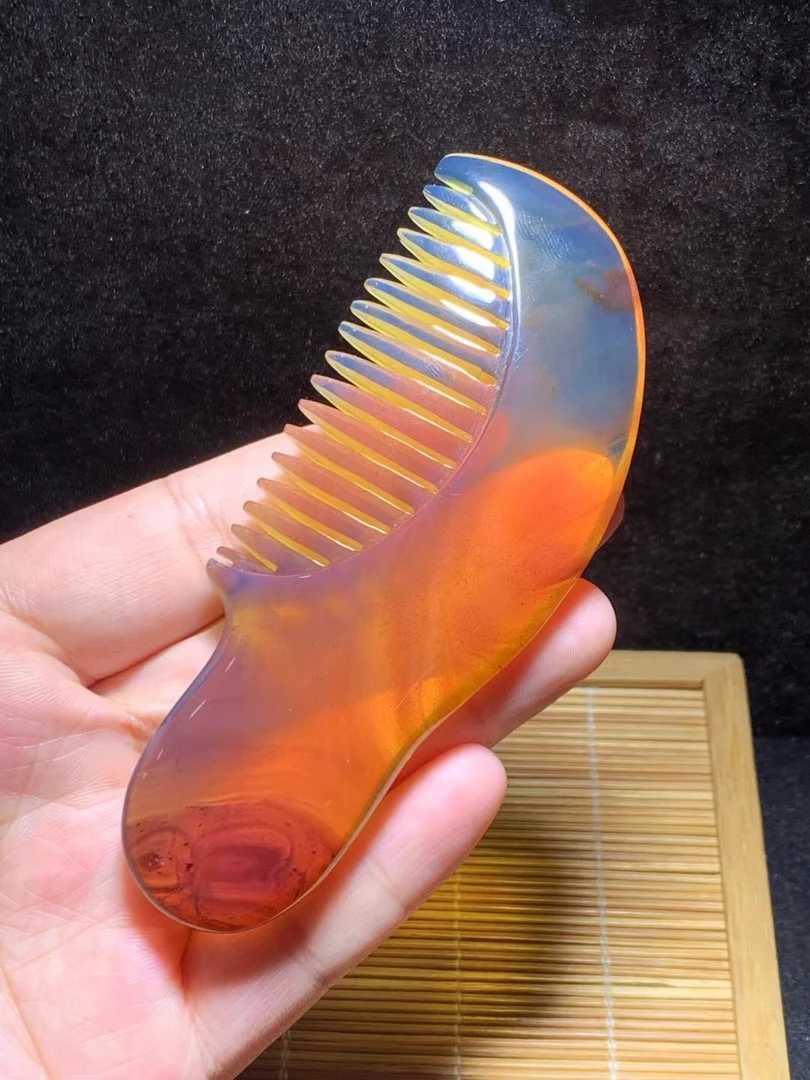 29.2克缅甸琥珀金棕糖果色一梳百顺梳子，实用