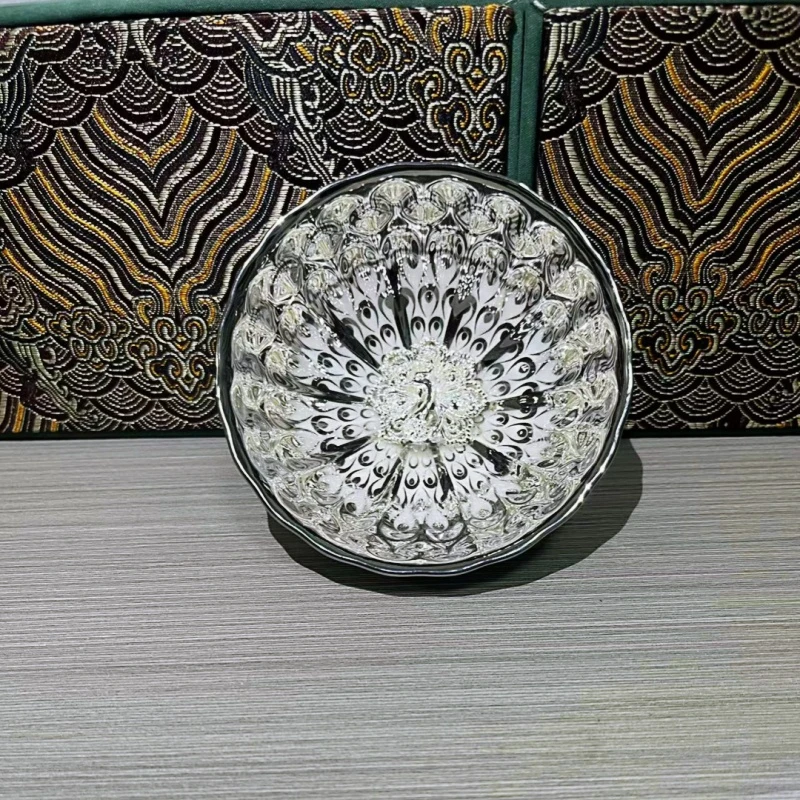 冰清玉洁孔雀无礼盒银色凤凰高端茶器主人杯品茗杯功夫茶器.