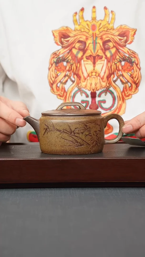 【闪购商品】紫砂茶壶龙骨金砂 柴烧 汉瓦 刻绘