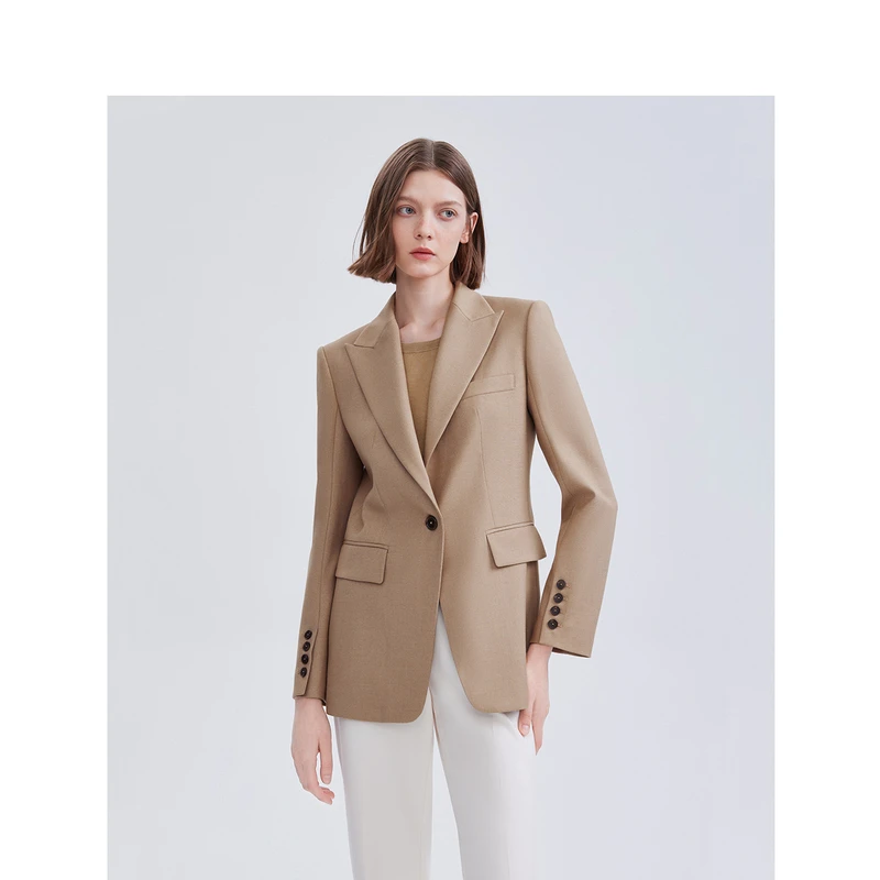 朗姿率性气质休闲短款西装西服外套女2024春季新款通勤职业装上衣